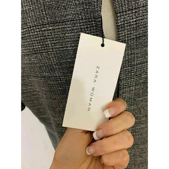 Zara Womens New Black White Short Sleeve Mini Dress Work Career Large - Picture 6 of 9